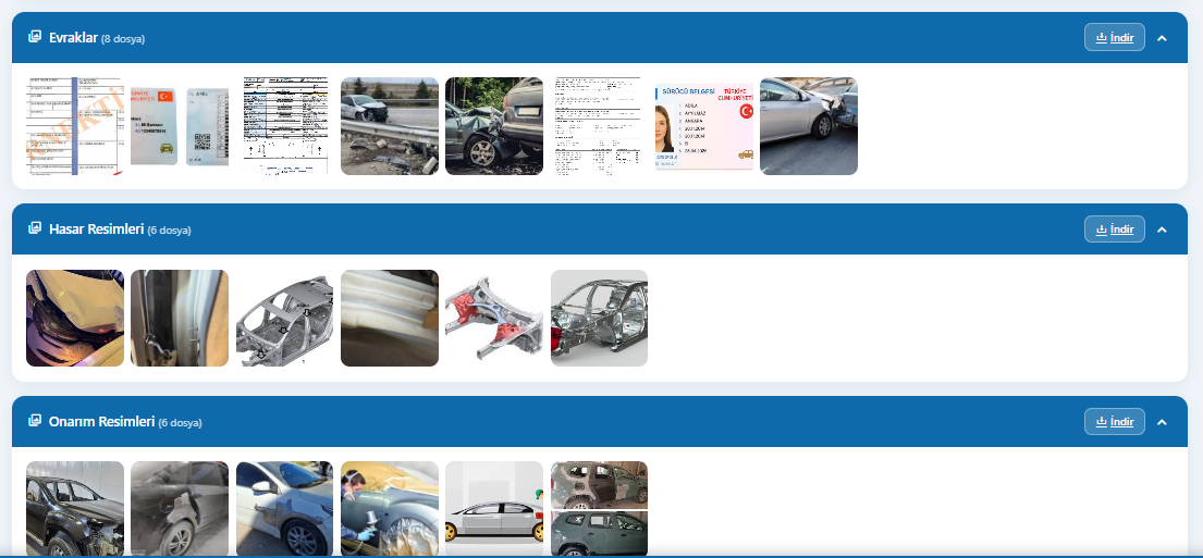 Evrak ve Hasar Resimleri