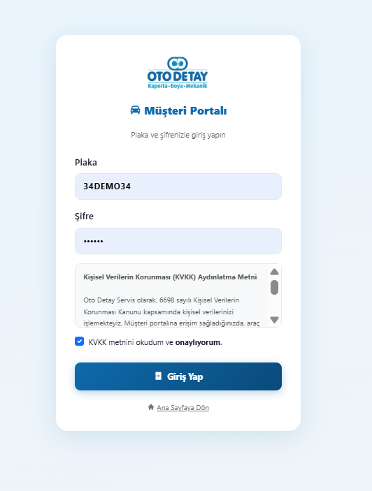 Portal Giriş Ekranı