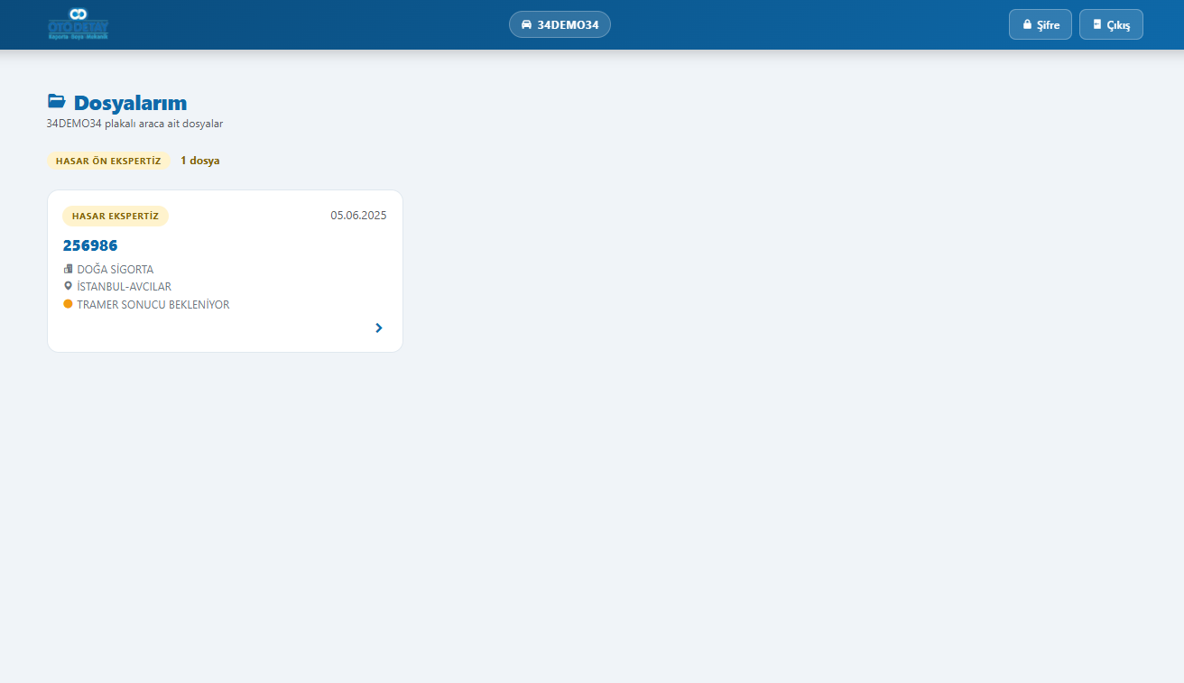 Müşteri Panel Görünümü